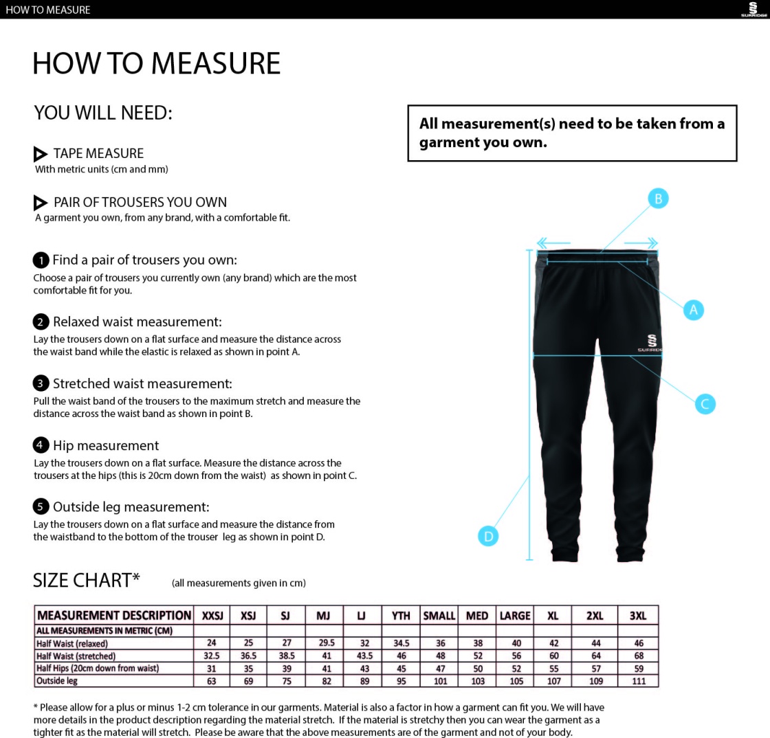 Juniors - Dual Skinny Pant - Unisex Fit - Size Guide